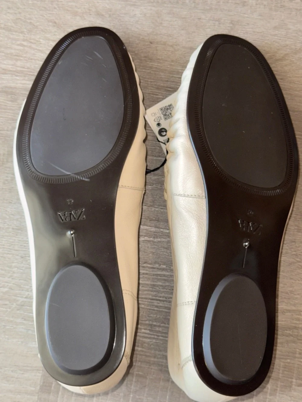 Zara Gathered Soft Leather Loafers (NWT)